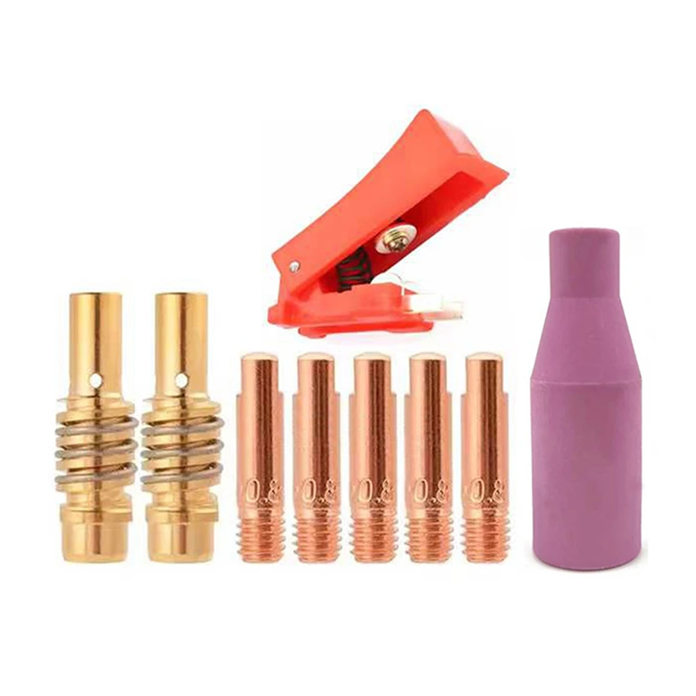 

A60z9pcs 15AK Welding Torch Consumables 0.8Mm MIG Torch Gas Nozzle Tip Of 15AK MIG Welding Torchmay