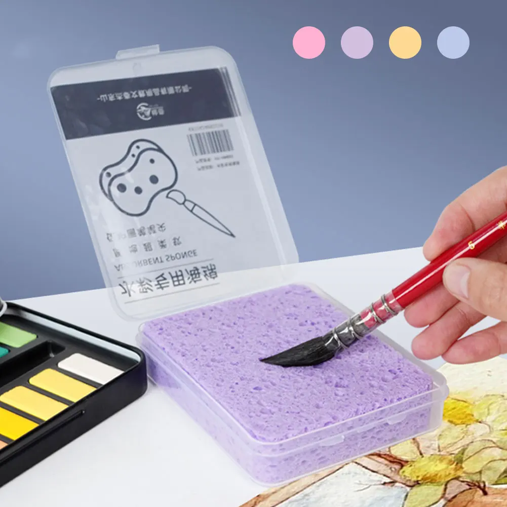 Spugna per pittura ad acquerello in scatola idratante speciale spugna per gesso ad acqua forte assorbimento d'acqua strumento di pulizia forniture artistiche