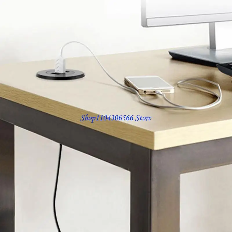 

02DD Multiple Port USB Type C Hub Desktop Grommets Hole 3 Port Cable Organizers for Easy Access to PC 60mm Size