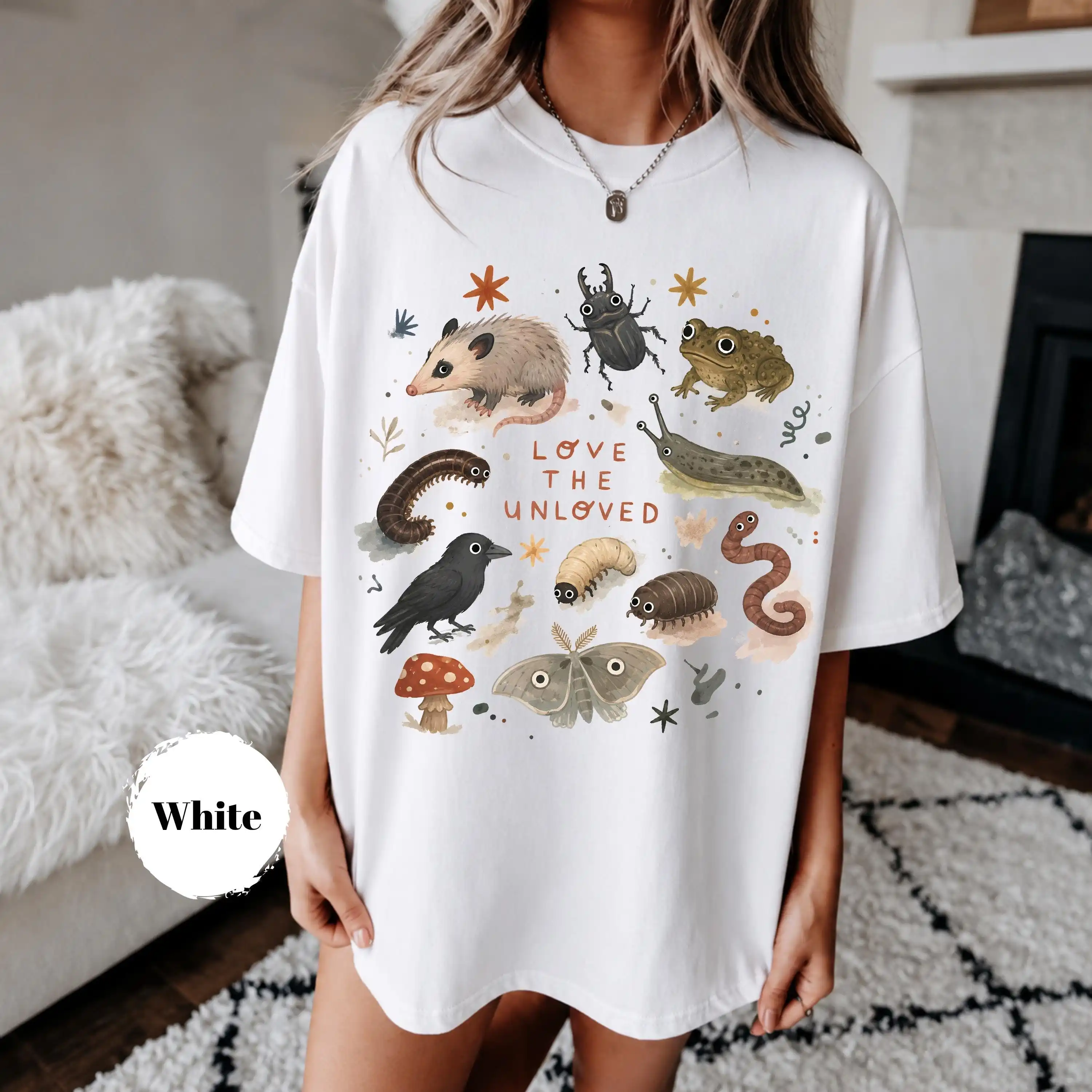 Love The Unloved Shirt, Goblincore Graphic Tee, Odd Animal Shirt, Possum Crow Frog T-Shirt, Alternative Nature Lover Gift