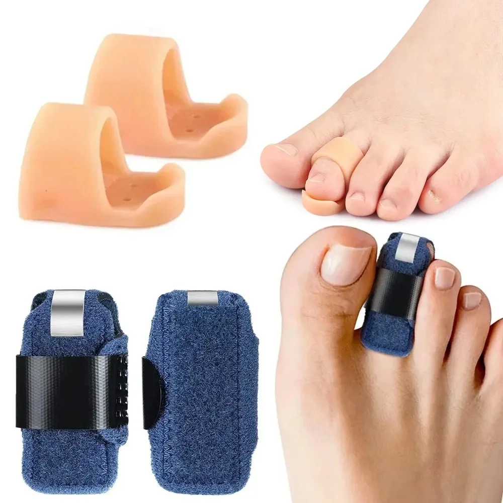 Adjustable Toe Splint Straightener Metal Support Soft Gel Toe Separator Day Night Dual Use Hammer Toe Correction Foot Care Tool