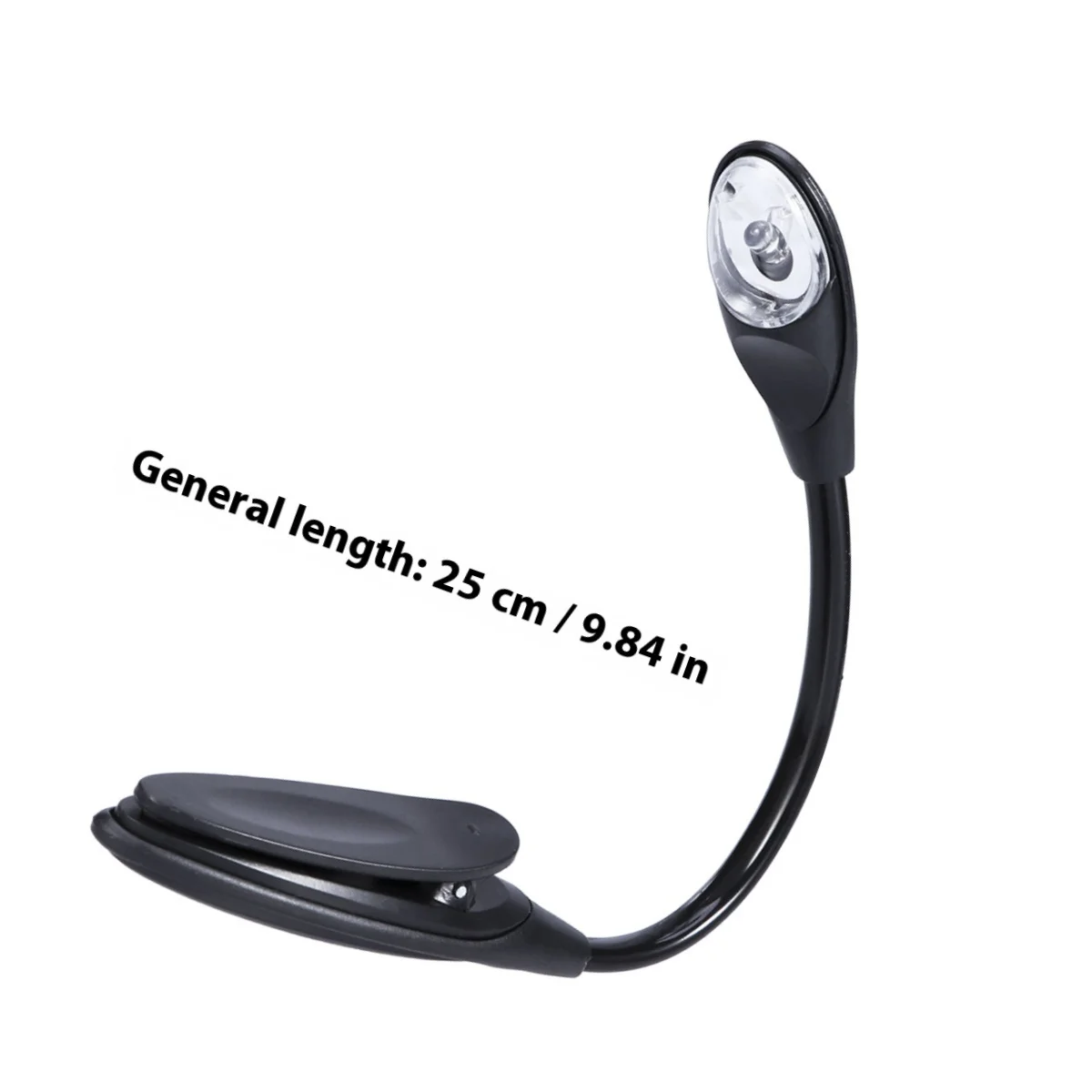 Mini lampe de livre LED à clipser, noire, Flexible, réglable, Portable, lampe de lecture longue durée pour lire la pêche de nuit