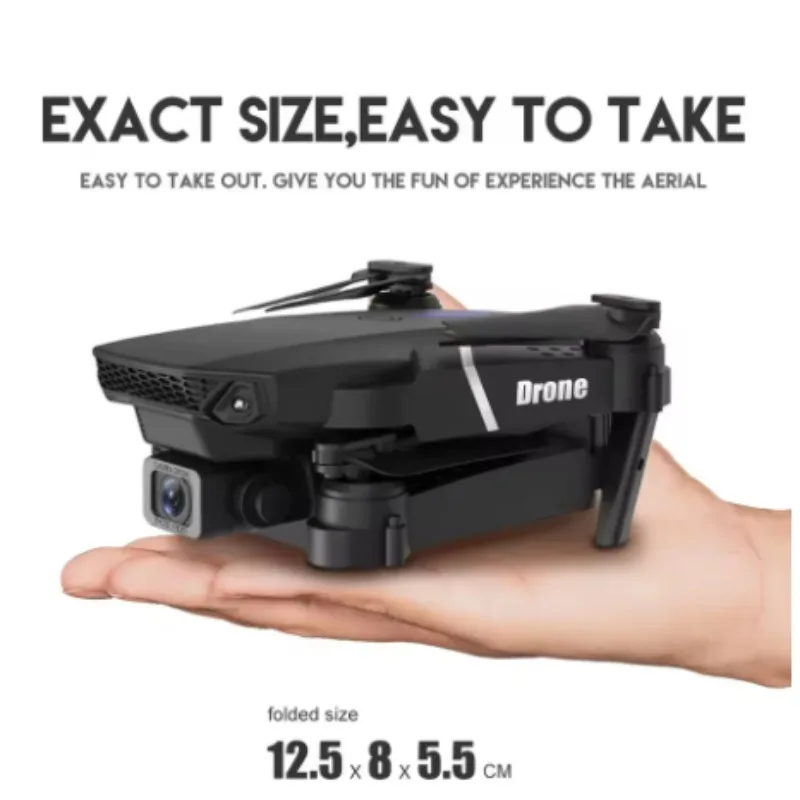 E88 طائرة صغيرة بدون طيار 4K HD كاميرا واي فاي FPV طائرة رباعية قابلة للطي للأطفال والكبار هدية لعبة طائرات RC