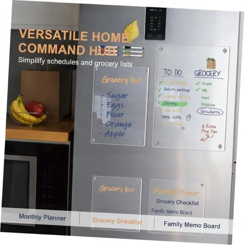 1 PCS Magnetic Transparent Acrylic Week Plan Message Board Scratchable