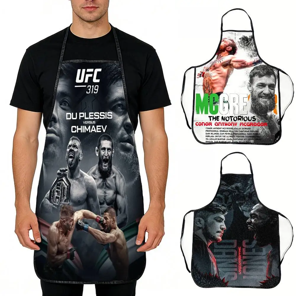 

U-Ultimate Fighting Championship UFC 1pc Cartoon Apron, Non-Stretch Fabric, Woven, Tie Back Detail, Loose Fit, All-Season Kitche