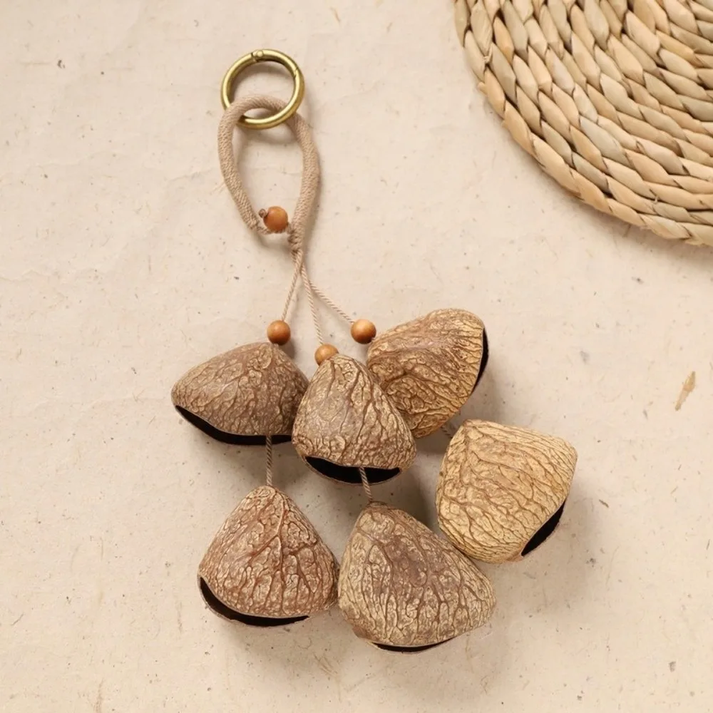 Creative Sound Heal Natural Fruit Shell Keychain Bohemian Style DIY Bag Pendant Handmade Handbag Charm Garden Decor