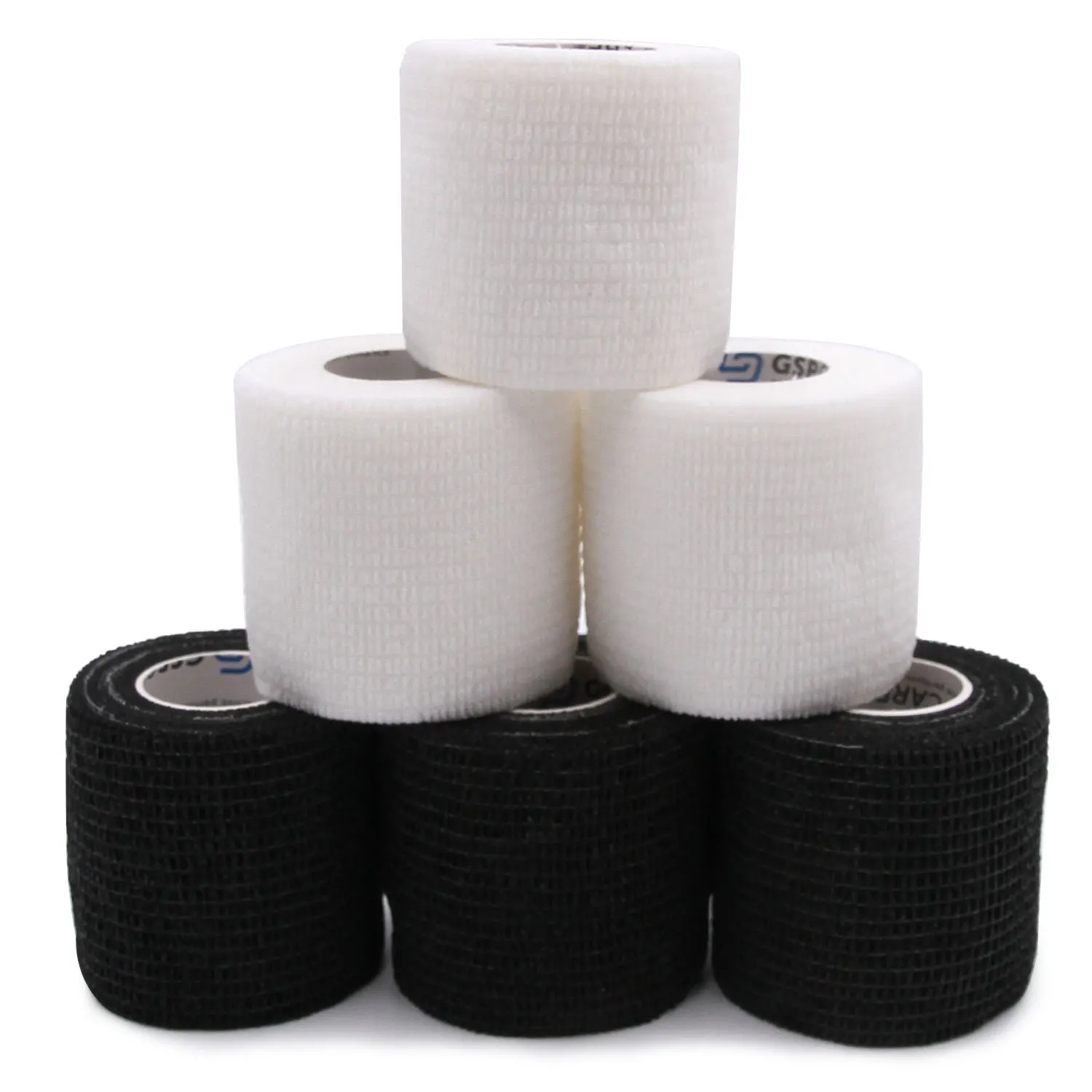 3pcs Self-Adhesive Bandages Wrap White Black Elastic Cohesive Athletic Tape Sport Straps Gym Support Non-Woven for Wrists Ankle