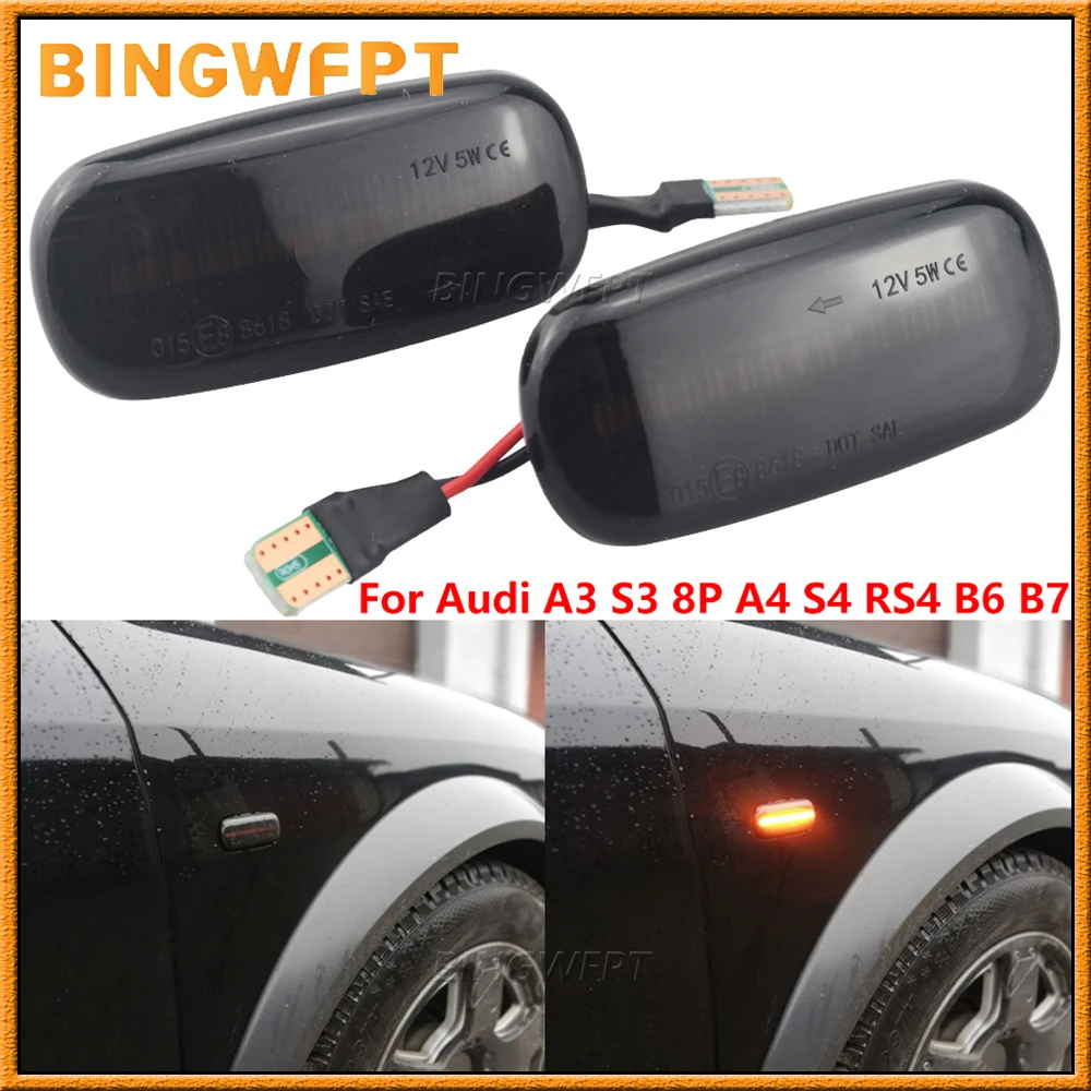 

2 pieces Led Dynamic Side Marker Light Turn Signal Light Sequential Blinker Light For Audi A3 S3 8P A4 RS4 S4 B6 B8 B7 A6 S6 C5