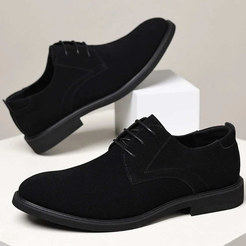 Large Sizes (40-49) Suede Shoes for Men Business Casual, Oxford Formal Shoes for Men with Cord