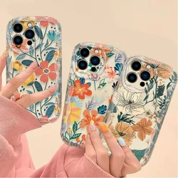 Advanced Art Fresh Flower Case For iPhone 16 15 14 13 12 11 Pro Max X XR XS 8 7 Plus SE 2020 Shockproof Silicone Clear Cover