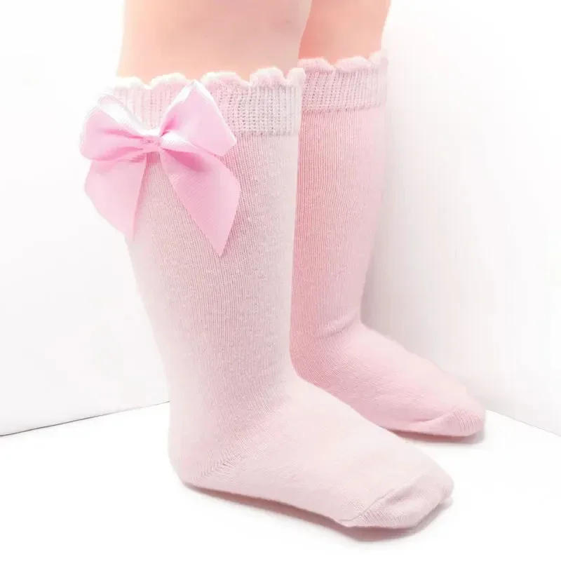 Baby Mädchen Socken Herbst Kleinkind Große Schleife Kniehohe Lange Weiche Nette Kinder Weihnachten Socke Baumwolle Rot Neugeborenen Socken Für 0-5 jahre