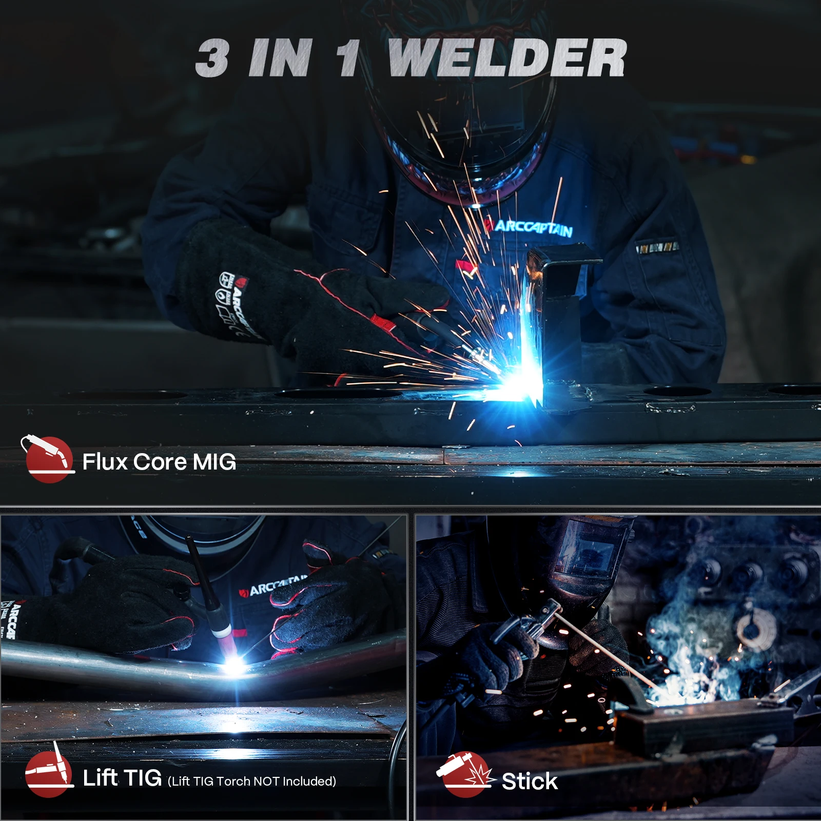ARCCAPTAIN 135A Flux Core MIG - Portable Welding Generator ulasan dan harga