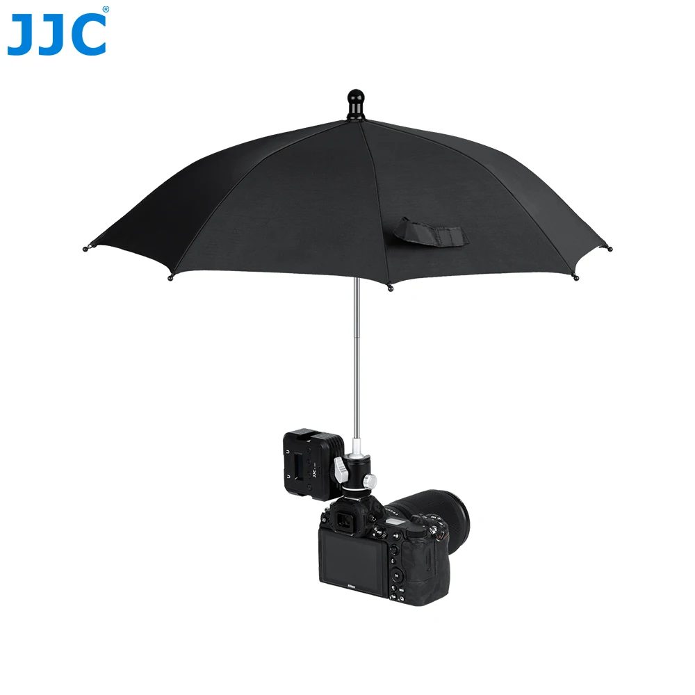 JJC Camera Hot Shoe Umbrella Camera Rain Umbrella Sunshade for Canon R6 Mark II EOS R10 R3 R5 R6 R7 R8 Sony a7R V A7 IV Nikon Z8