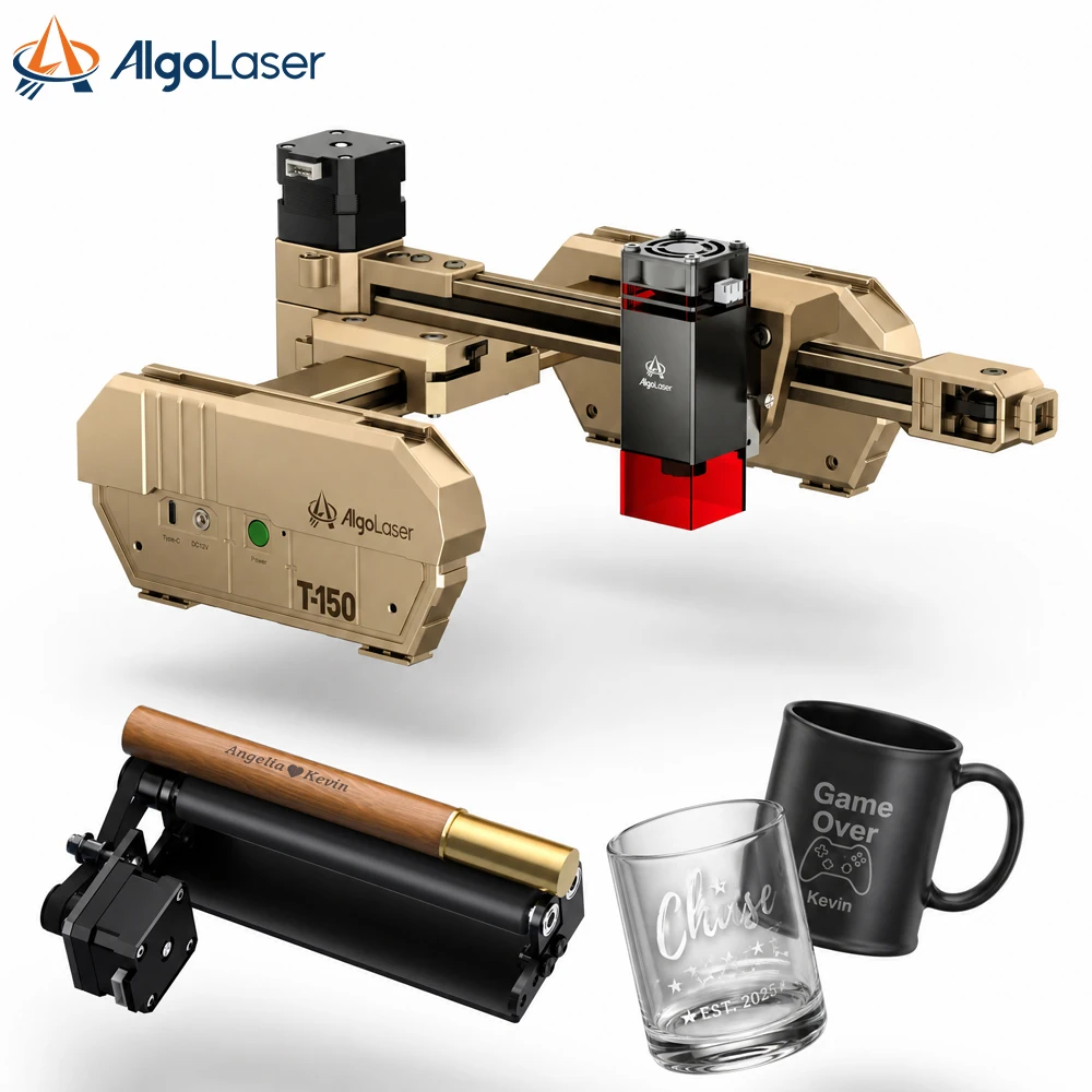 AlgoLaser T150, incisore e taglierina laser da 10 W, un regalo di Natale ideale per marito o fidanzato, per creare regali personalizzati, per lavori di falegnameria e artigianato.
