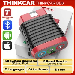 NOWY skaner obd2 THINKCAR BD6 Bluetooth Wszystkie samochody Pełna diagnostyka układu 5 Usługa resetowania (olej, krwawienie, hamulec, ETS, IMMO) Dożywotnie bezpłatne samochodowe narzędzie diagnostyczne