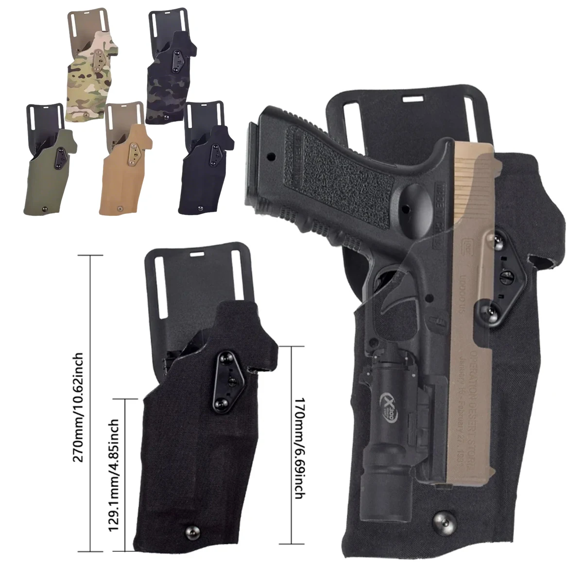 tactical-pistol-holster-fit-glock-17-19-with-x300-x300u-light-quick-adapter-mount-leg-shroud-drop-right-hand-airsoft-holster