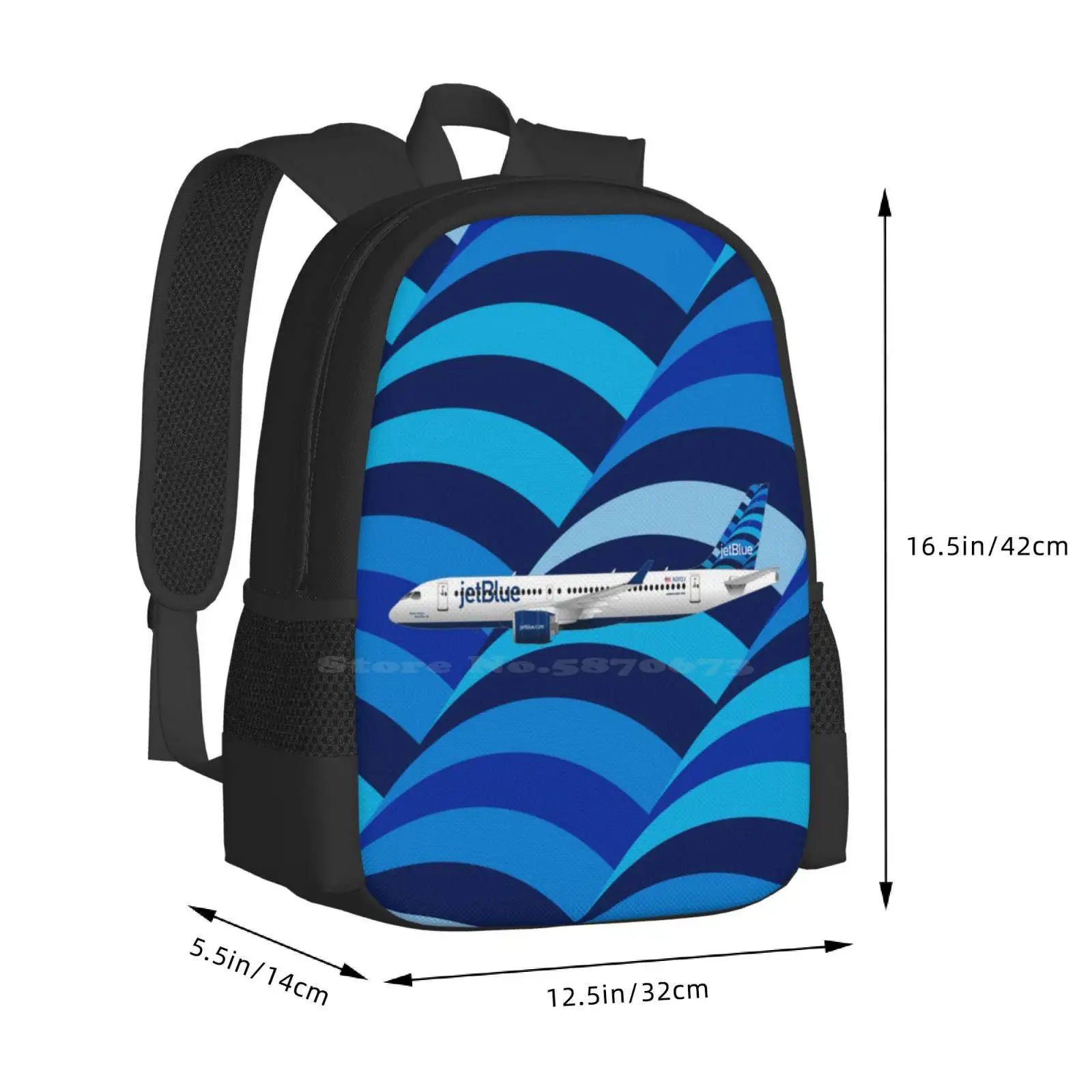 Jetblue Airbus A220-300 Hot Sale Schoolbag Backpack Fashion Bags Jetblue Airways Airbus A220 300 Airlines Airplanes Aircraft