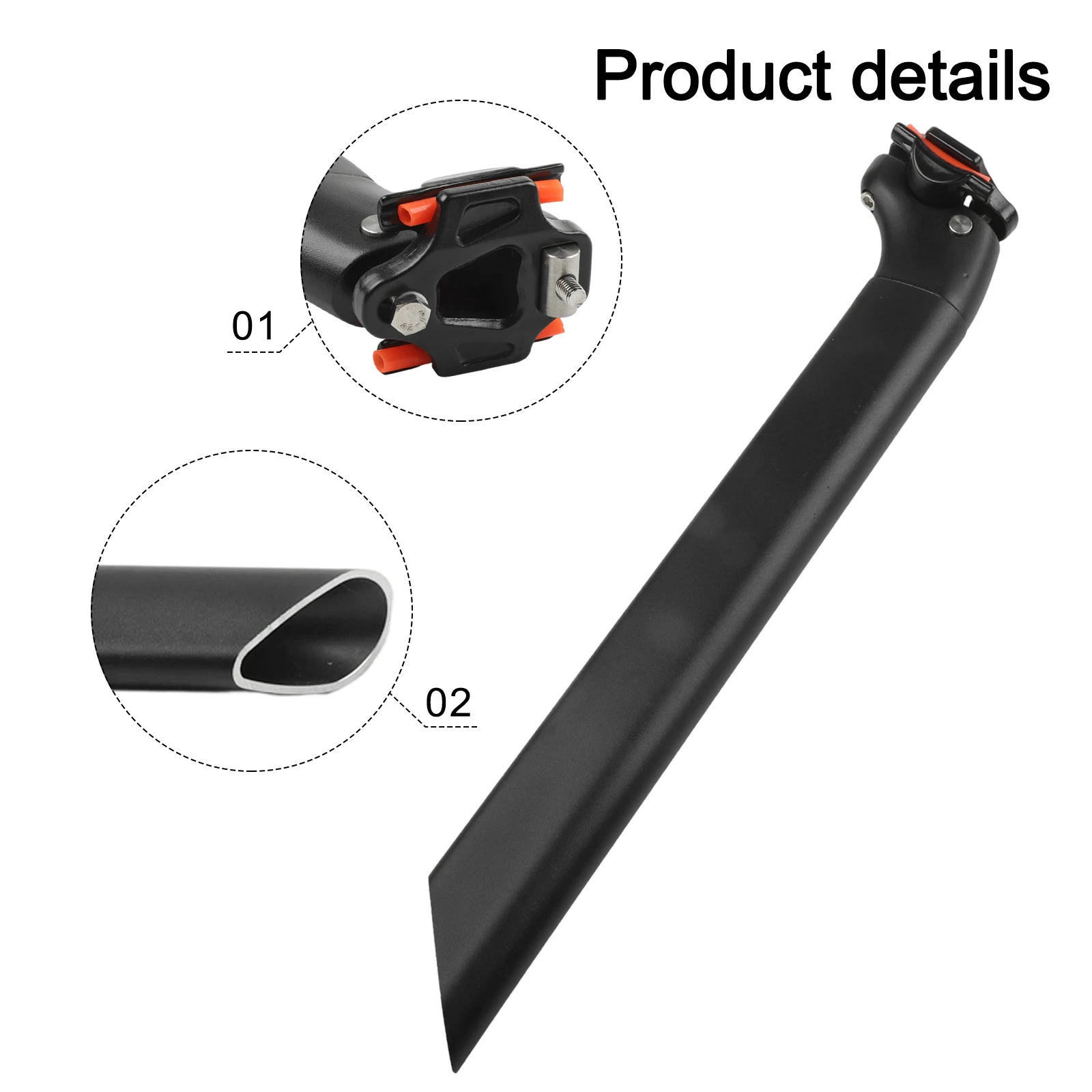 دراجة Seatpost الطريق دراجة Seatpost المتانة تعزيز الأداء امتصاص الصدمات 340mm طول تجربة ركوب الخيل #3