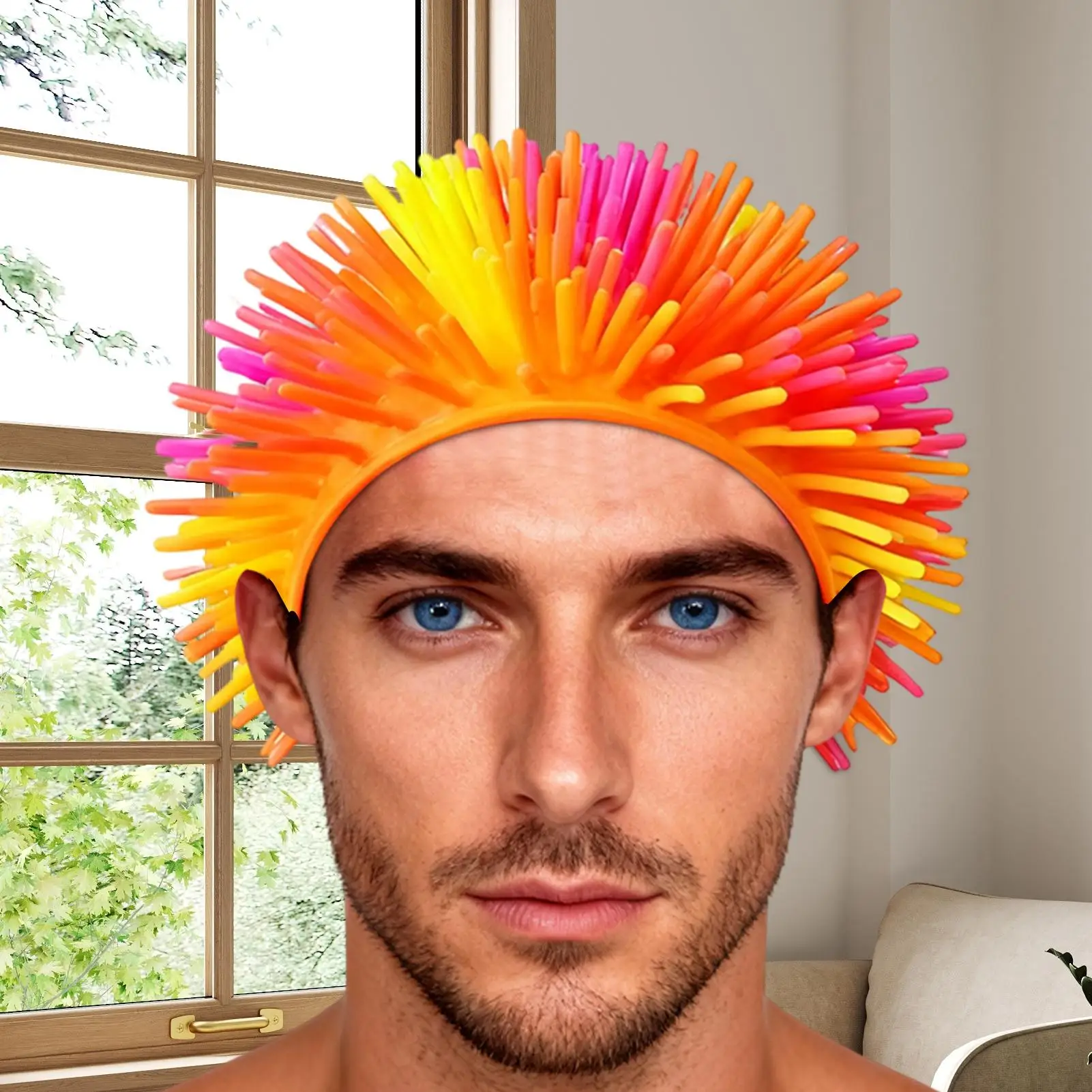 Gag Joke Hat Funny Eye-Catching Elastic Wobble Head Gag Joke Hat For Teens Students Women Men Kids Children Family Gathering