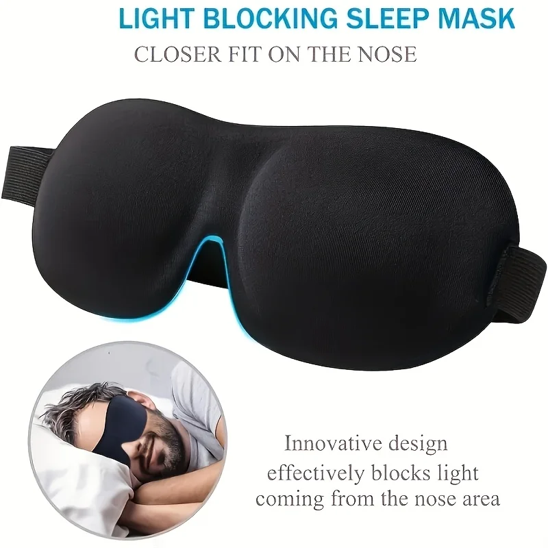 Ultra-Comfortable and Form-Fitting Sleep Mask - Adjustable Straps, Soft and Breathable Fabric, Lightweight and Hypoallergenic.