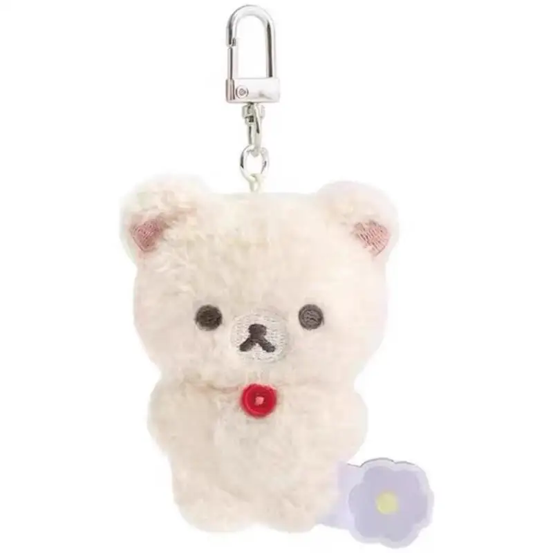 LLavero de juguetes de peluche Kawaii Rilakkuma Korilakkuma, mochila bonita de dibujos animados, muñeco colgante para pareja, periférico creativo, regalos de cumpleaños