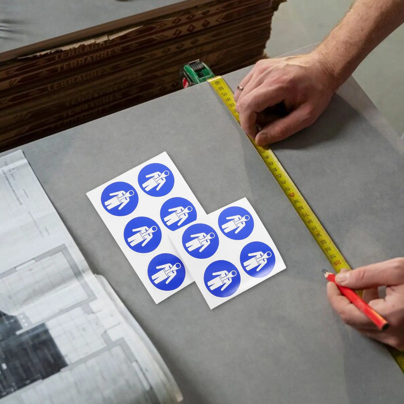 

10Pcs Protective Suit Sticker Labels Industrial Safety Warning Signs Adhesive Caution Decals for Factory Workshop Equipment