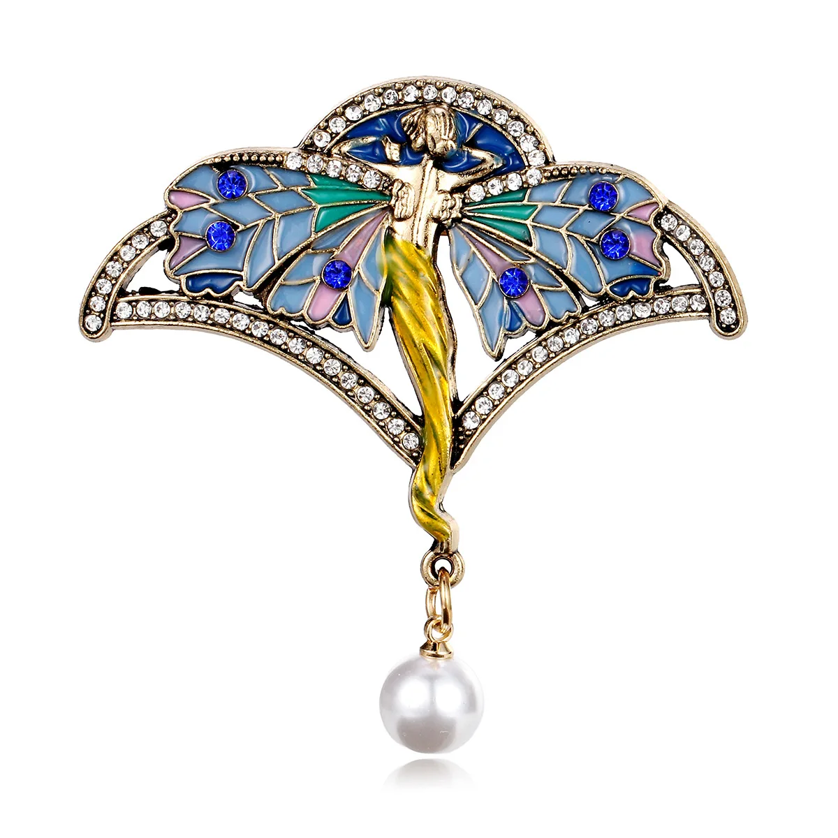 

The Water Diamond Fairy Brooch Is a Retro Glazed Wing Pendant For Both Men And Women, Suitable For Dress Gift Decoration