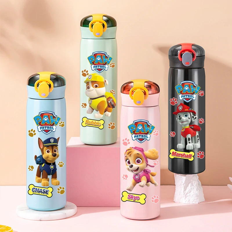 PAW Patrol Straw Insulated Cup Bounce Cap Chase Ryder 460ml Children's Cup Portable 304 Stainless Steel Water Bottle Anime Gift