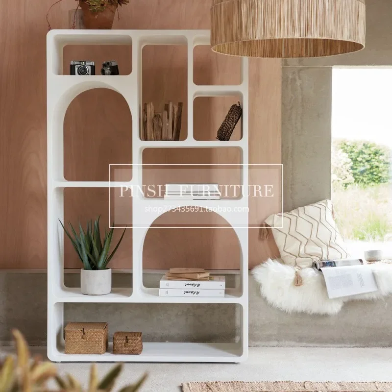 Nordic Internet celebrities ins foyer porch rack living room white simple cave Bogu rack display cabinet bookcase display cabine