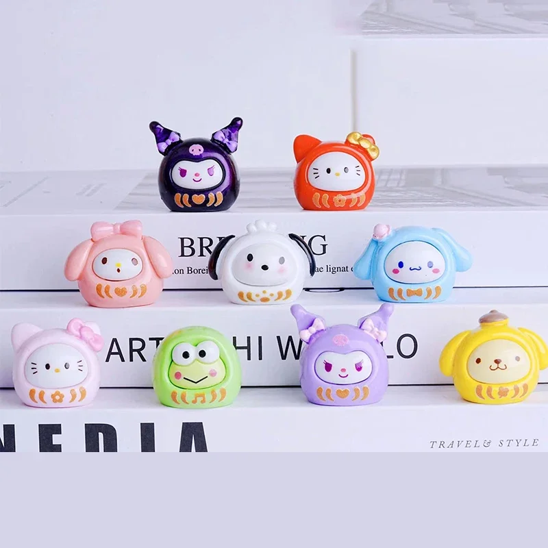 24Pcs/Box Miniature Sanrio Resin Figurines Multicolor DIY Cartoon Mymelody Kuromi Cinnamoroll Statue Accessories Car Ornament