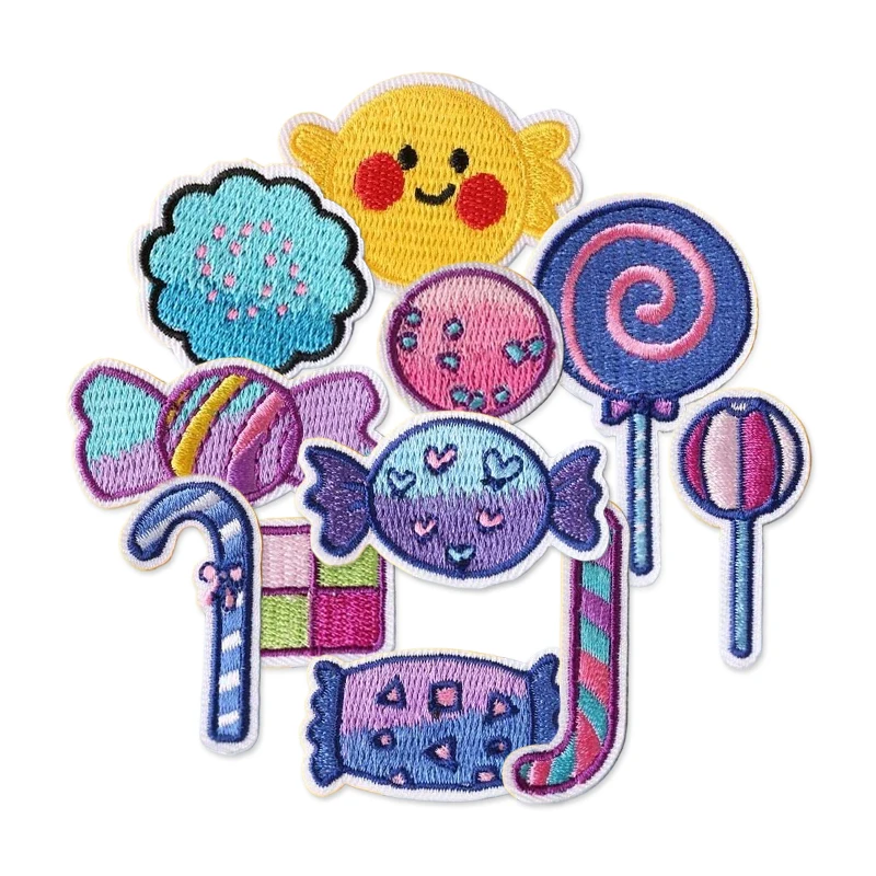 11 Stück Süßigkeiten süße kleine Patches für Kleidung Kinder genäht Eisen auf bestickte Aufkleber Pack Stoffe Diy Lot Bulk Jacken Parches – Detail 6