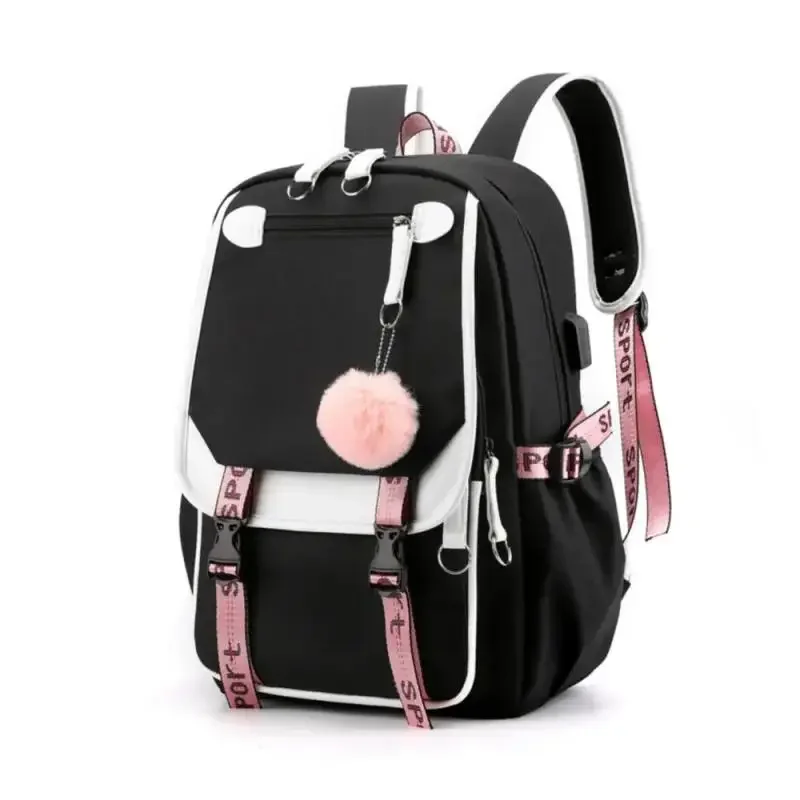 Disney Lilo Stitch Boys Girls Schoolbags Teenager USB Charging Laptop Backpack Women Men Rucksack Travel Bag Mochila