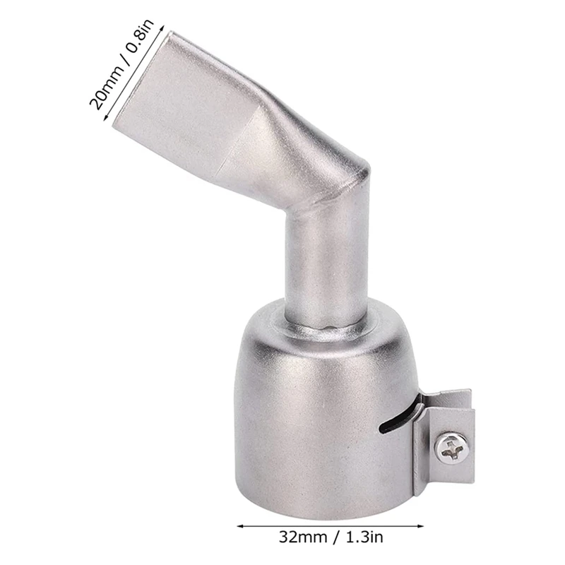 2Pcs Welding Gunnozzle 120 Degree Stainless Steel Flat Nozzle Welder Tips For Vinyl PVC Plastic