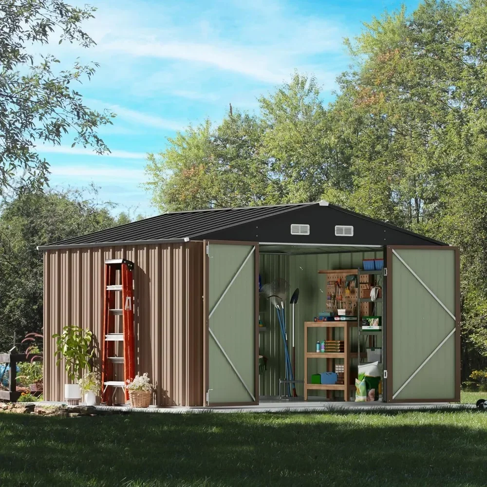 8 X 10 Ft Outdoor Storage Shed, Metal Garden Shed and Outdoor Storage Space with Single Lockable Door, Large Outdoor Tool Shed