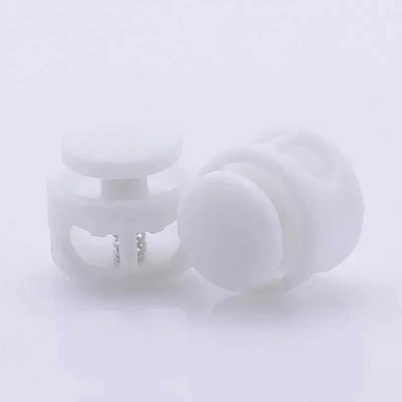 10pcs Colorful Cord Stoppers Round Plastic Cord Locks Metal Spring Anti-slip Stoppers Clothing Accessories