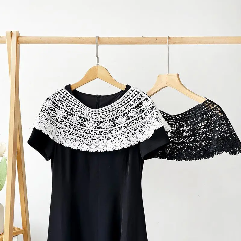 1 elegante chal de encaje para mujer, chal hueco de punto, transparente, vestido de noche nupcial para boda, chal, bufanda, capa de encogimiento de hombros de encaje de girasol