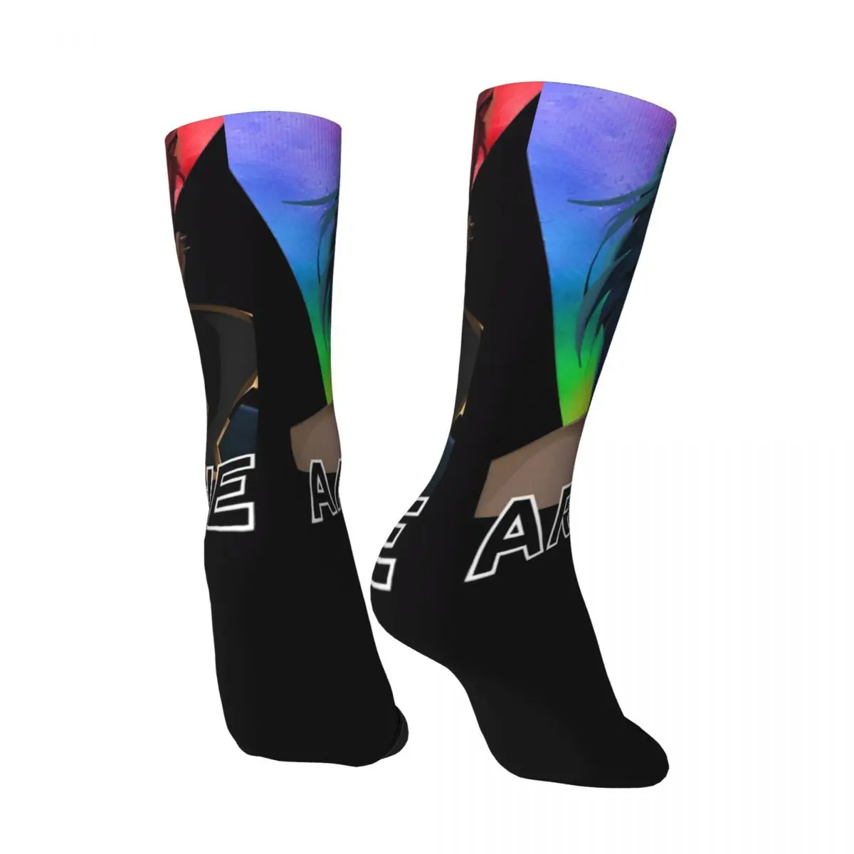 Arcane Vi et Jinx Anime bas hommes chaussettes doux respirant chaussettes drôles printemps Skateboard anti-dérapant chaussettes personnalisées cadeau d'anniversaire