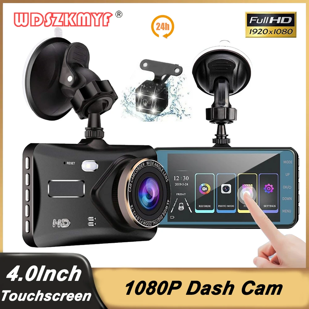 

4-inch 1080P Dash Cam for Cars Touch Screen Car DVR Video Recorder Rear View Camera for Vehicle 24H Parking Monitor Black Box