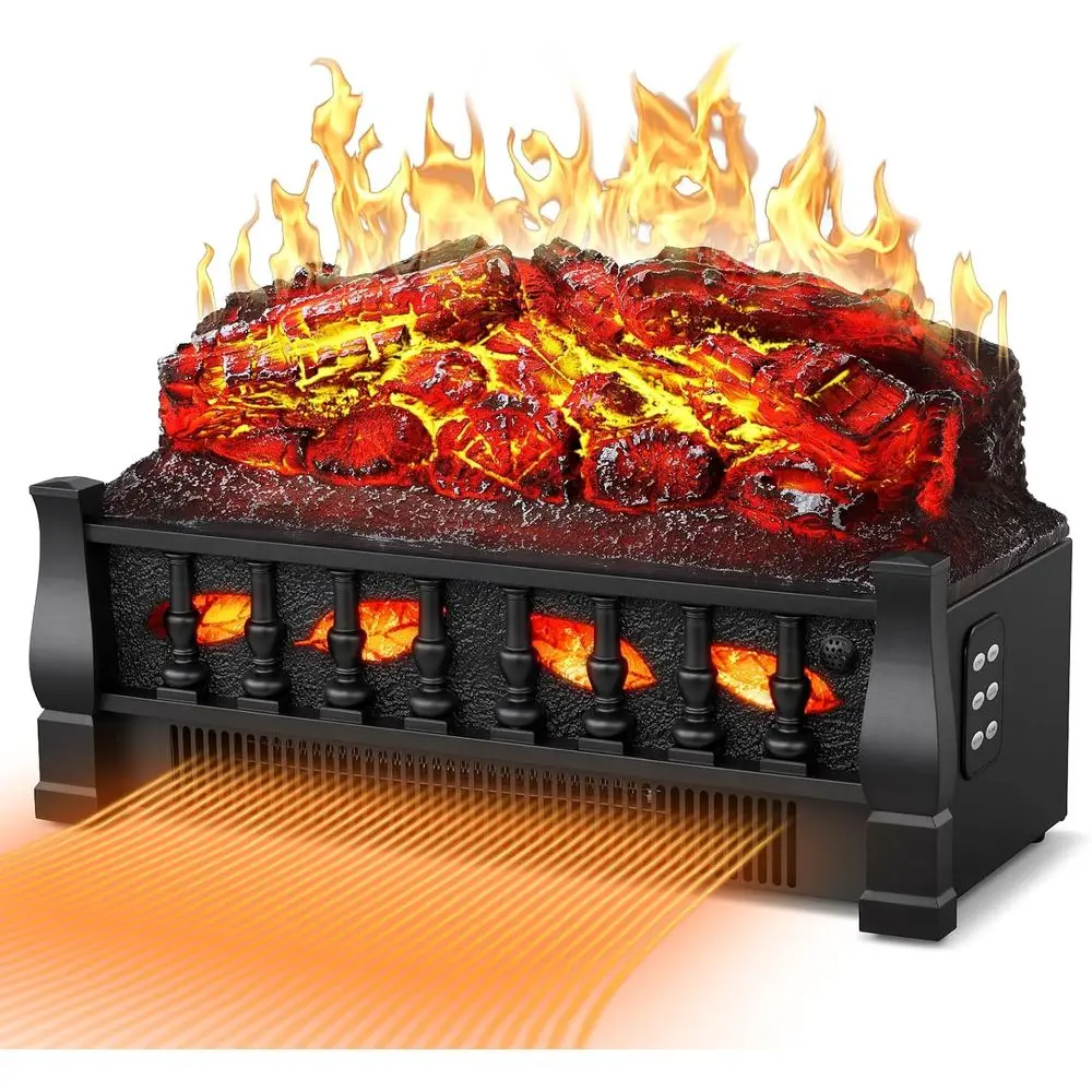 

Electric Fireplace Insert with Realistic 3D Flame, 750W/1500W Heat, Remote Control, Timer & Safety Overheat Protection for Home