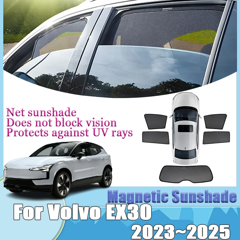 

For Volvo EX30 Accessories 2023 2024 2025 Car Mesh Sunshade Auto Parts Privacy Protection Magnetic Visors Shade Windshield Cover