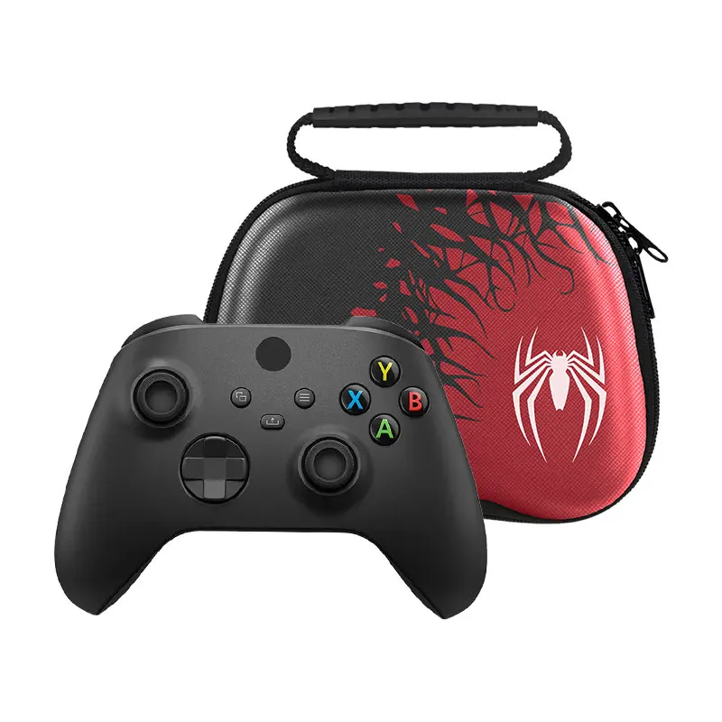 Portable Storage Bag For PS5 PS4 Xbox Switch Pro Game Controller Cover Box Spider Theme Travel Carry Gamepads Protective Case