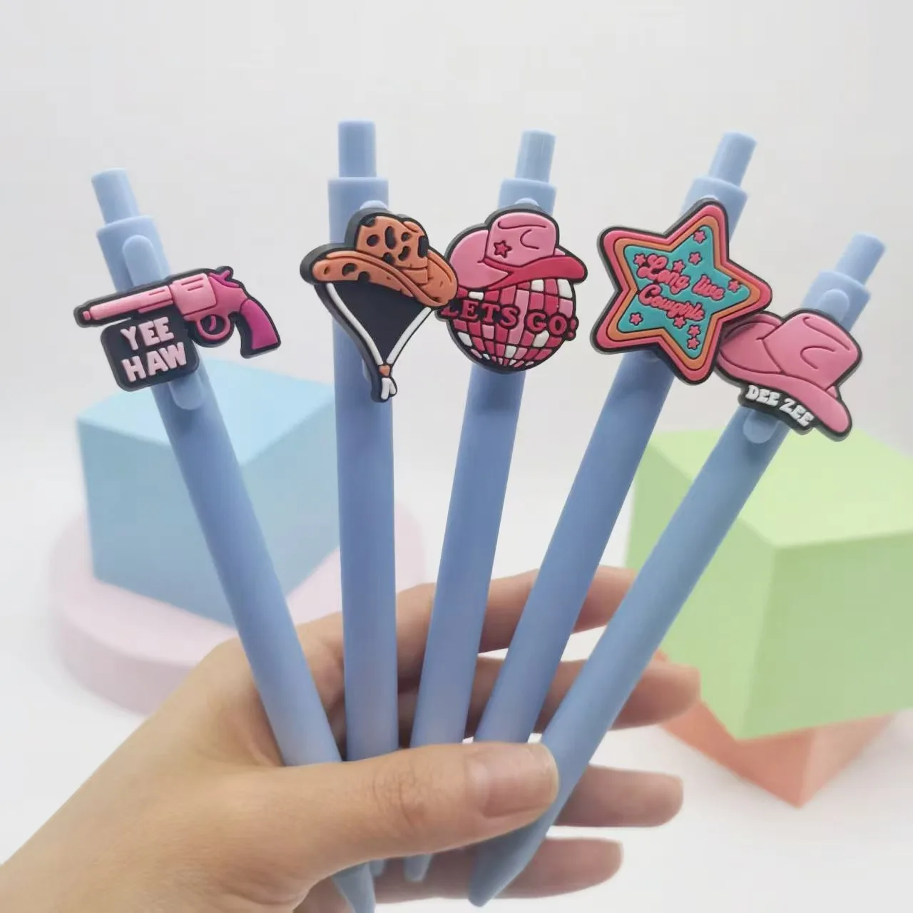 جديد الوردي كاوبوي سلسلة التصحيح القلم PVC لينة لاصق التصحيح قلم محايد اللون طالب توقيع قلم حبر جاف هدية السنة الجديدة #2