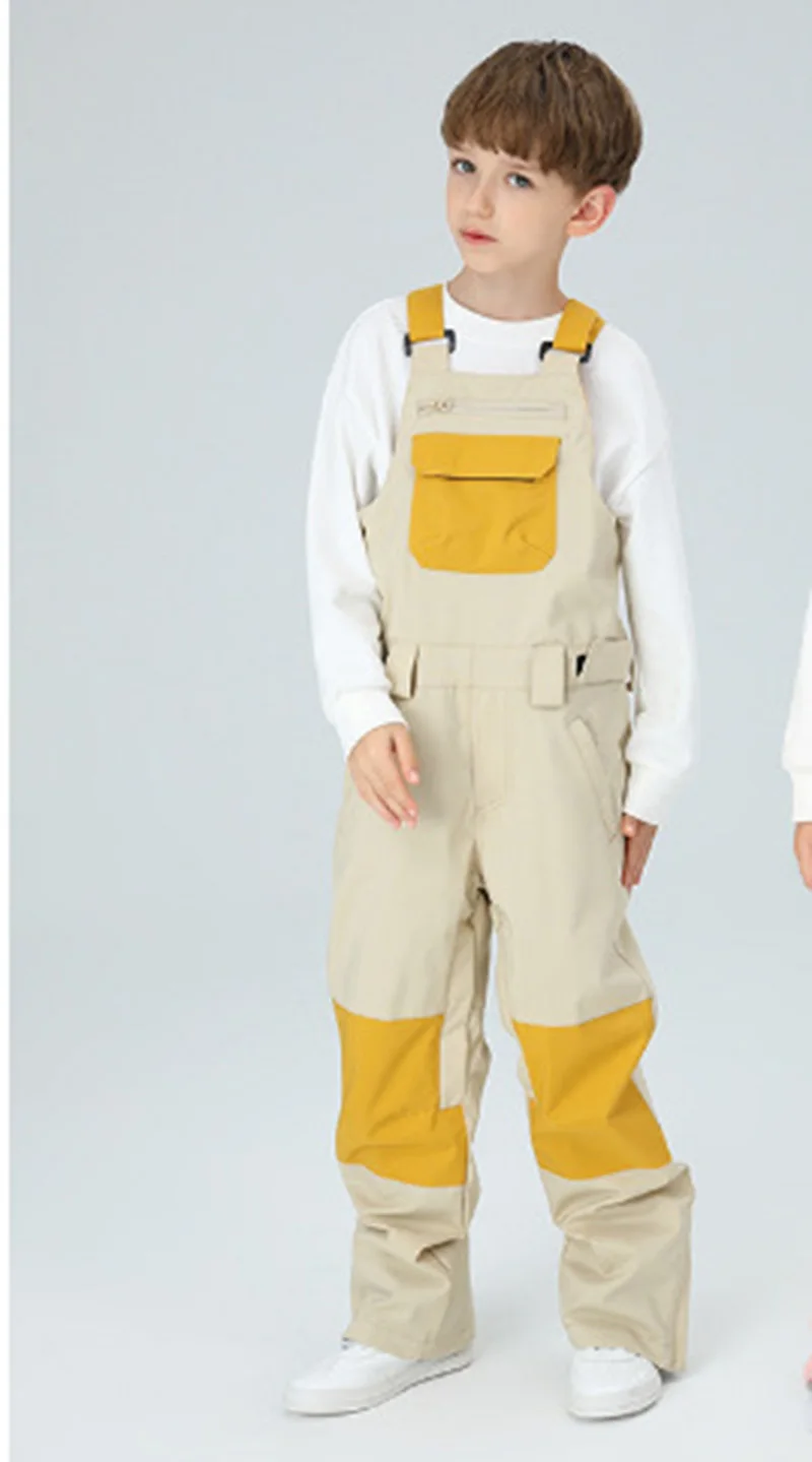 SEARIPE Overall Bib Ski Tahan Air Anak untuk Anak Laki-Laki & Perempuan-Celana Salju Tahan Angin Terisolasi dengan Lapisan Termal untuk Olahraga Luar Ruangan