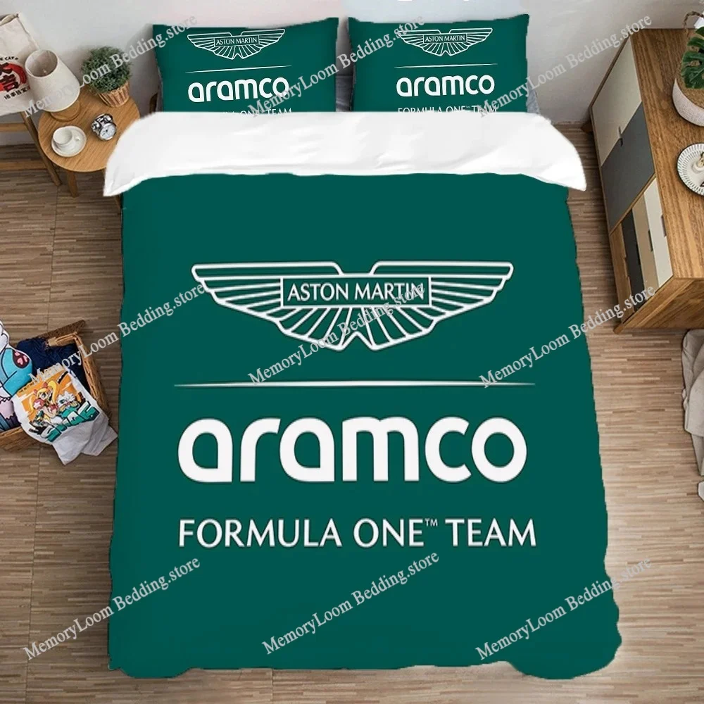 Single Double Large Size Queen Bed Comforter Sets A-Aston Martin Aramco Formula One TeamS Bedding Decorations Quilt Cover Set