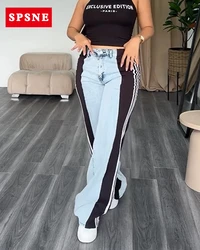 Athleisure jeans 2024 Women High Waist Lifted Jeans Extremely Slim Waist to Hip Ratio Trousers Jean Straight Pocket Design Overa