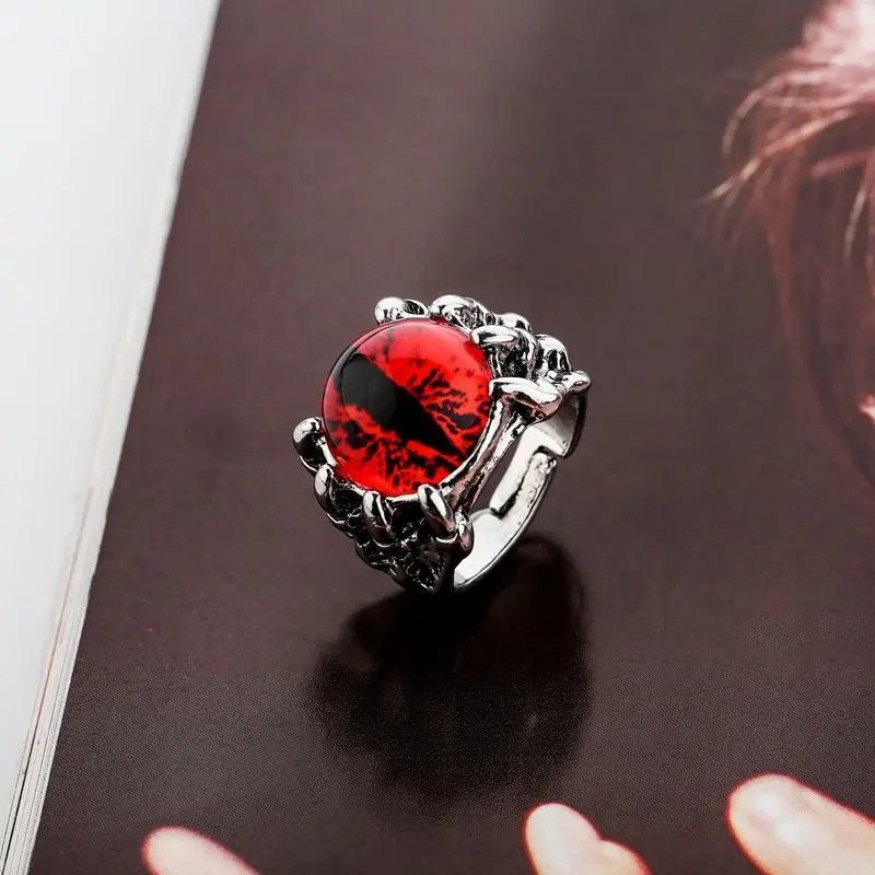 Demon Eye Skeleton Ring Male Trendsetter Domineering Single Student Personality Hip-Hop Male Index Finger Ring Hand Jewelry