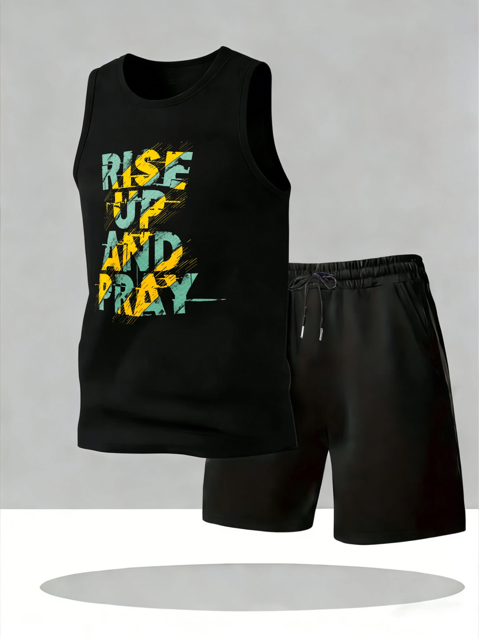 

Men's Tank Top Sets 2026 Summer Quick drying oversize clothing set Breathable beach sports sets for men seaside crewneck