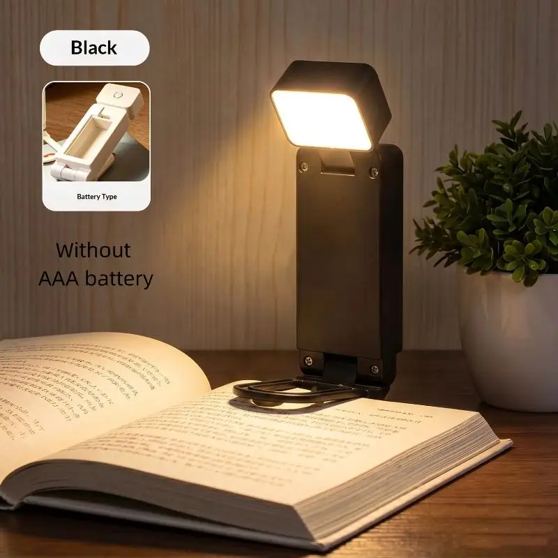 LED Clip On Reading Book Light Battery Powered 3 Color Temperature Dimmable Eye Care Lamp for Students Kids