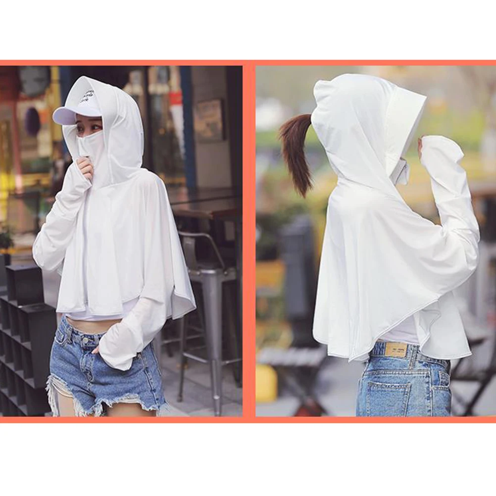 

Sunscreen Jacket UV Protection Wrap Sun Screen Cloak Hooded Clothing Beach Cover Riding Long Lasting Comfortable Breathable