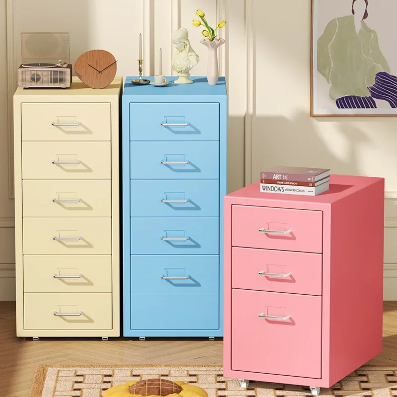Steel bedside table with pulley dresser under table sandwich seam